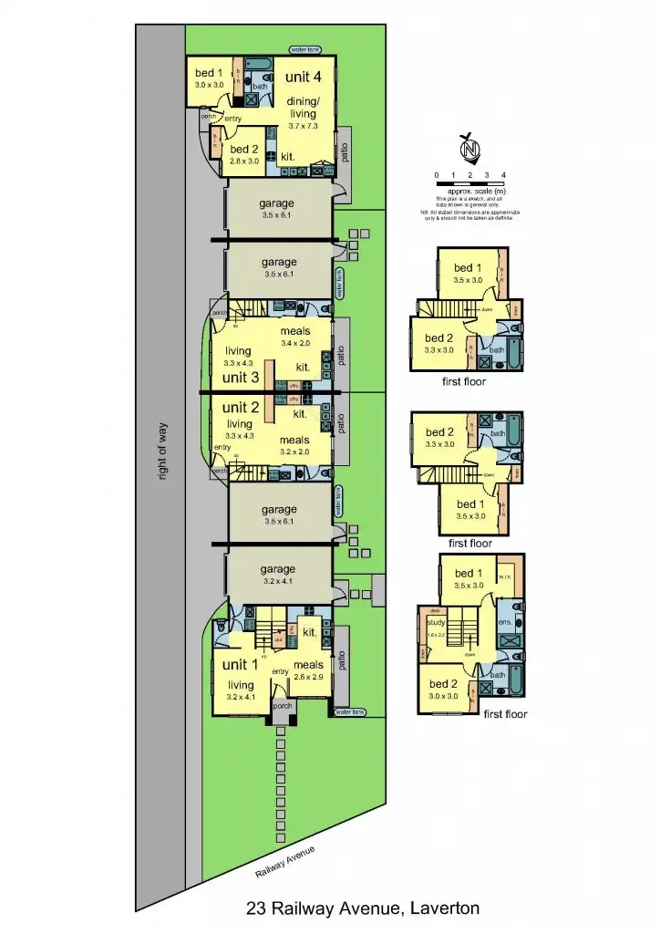 Floorplan of Homely townhouse listing, 1,2,3,4/23 Railway Ave, Laverton VIC 3028