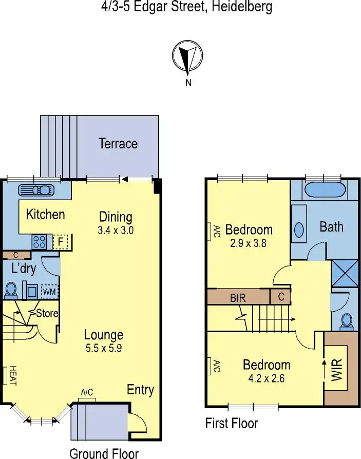 Floorplan of Homely unit listing, 4/3-5 Edgar Street, Heidelberg VIC 3084