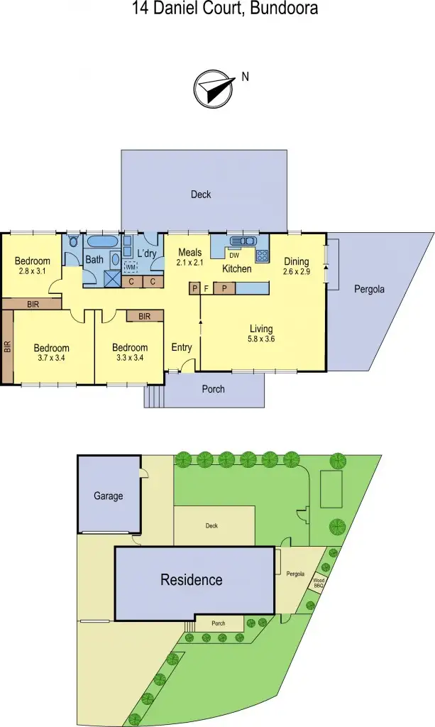 Floorplan of Homely house listing, 14 Daniel Court, Bundoora VIC 3083