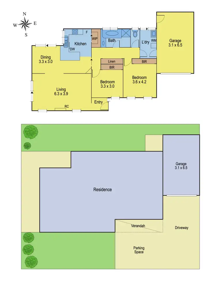 Floorplan of Homely unit listing, 2/73 Smith Street, Grovedale VIC 3216