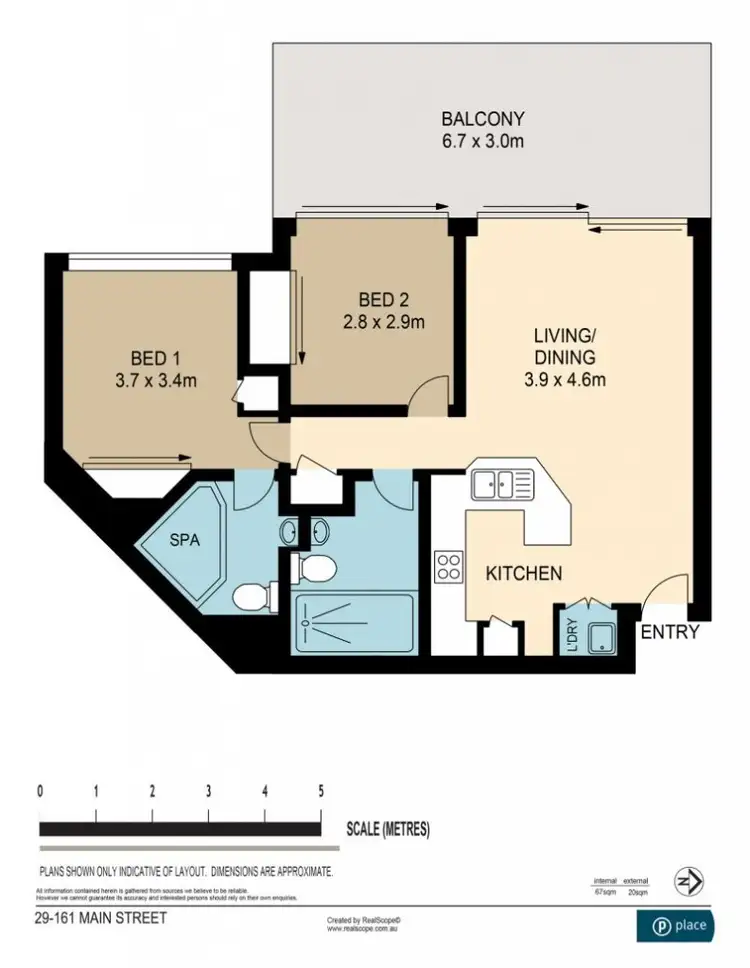 Floorplan of Homely unit listing, 29/161 Main Street, Kangaroo Point QLD 4169