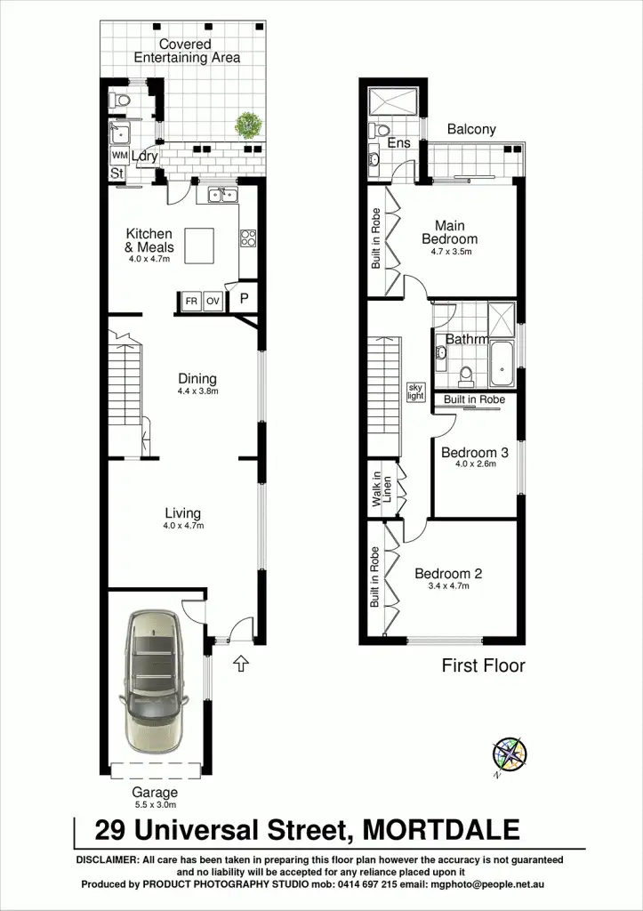 Floorplan of Homely semi-detached listing, 29 Universal Street, Mortdale NSW 2223