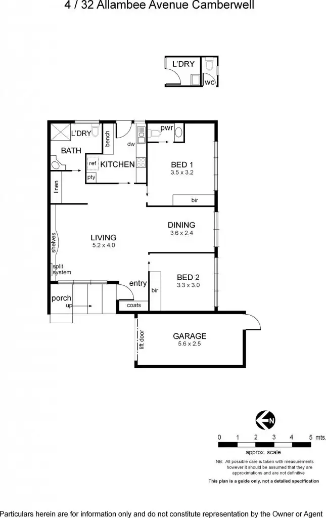Floorplan of Homely unit listing, 4/32 Allambee Avenue, Camberwell VIC 3124