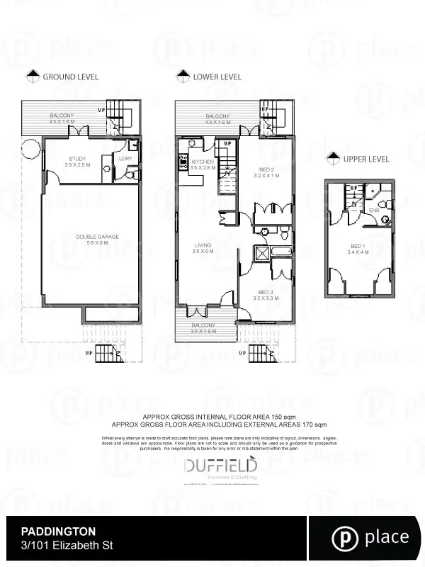 Floorplan of Homely townhouse listing, 3/101 Elizabeth Street, Paddington QLD 4064