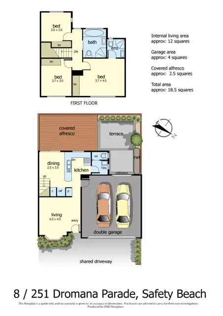 Floorplan of Homely townhouse listing, 8/251 Dromana Parade, Safety Beach VIC 3936