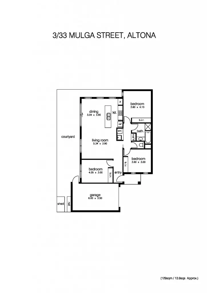 Floorplan of Homely villa listing, 3/33 Mulga Street, Altona VIC 3018