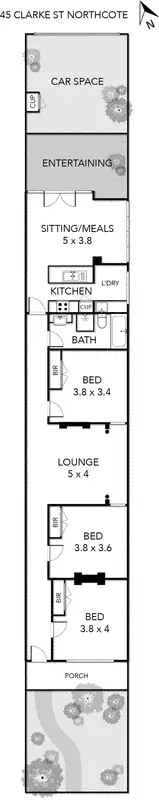 Floorplan of Homely house listing, 45 Clarke Street, Northcote VIC 3070