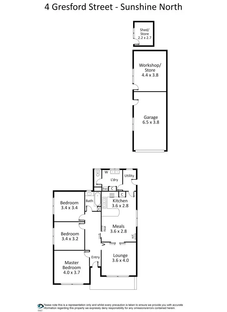 Floorplan of Homely house listing, 4 Gresford Street, Sunshine North VIC 3020