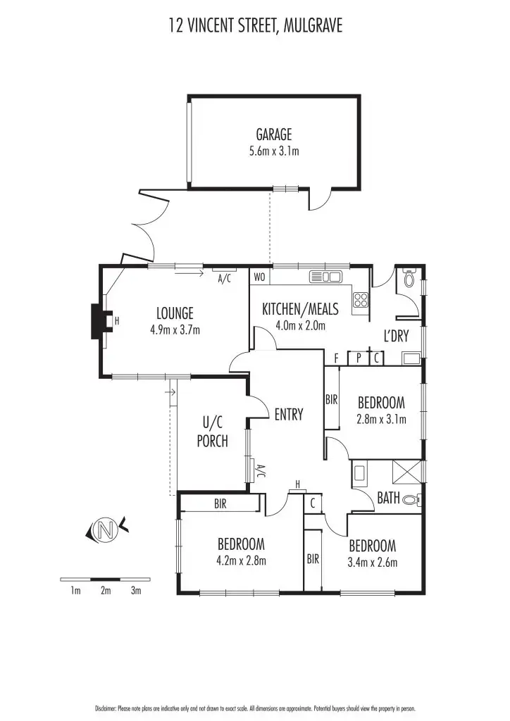 Floorplan of Homely unit listing, 12 Vincent Street, Mulgrave VIC 3170