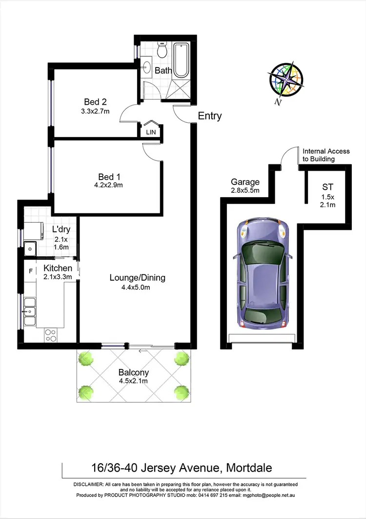 Floorplan of Homely unit listing, 16/36-40 Jersey Avenue, Mortdale NSW 2223