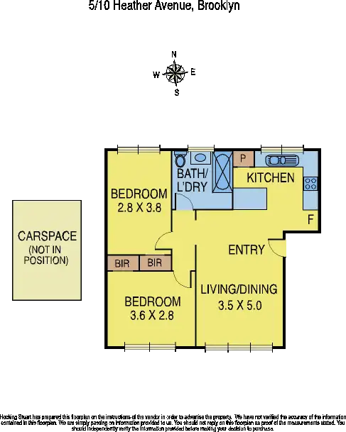 Floorplan of Homely unit listing, 5/10 Heather Avenue, Brooklyn VIC 3012