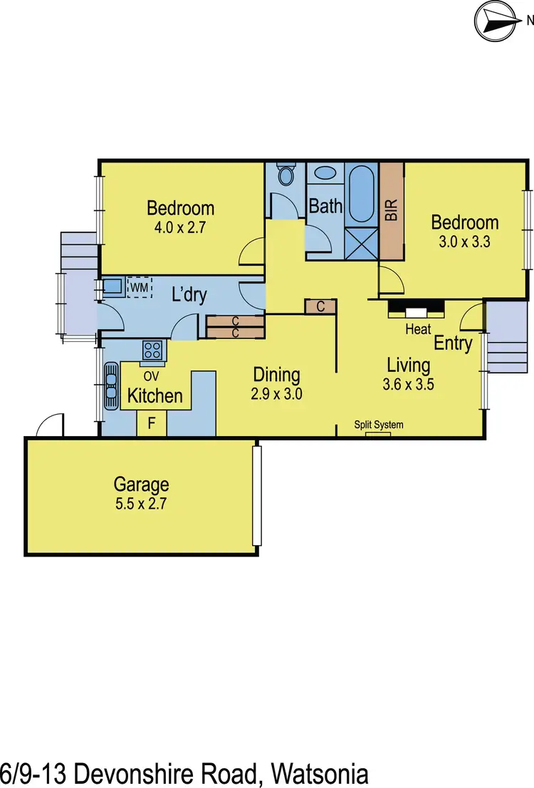 Floorplan of Homely house listing, 6/9-13 Devoshire Road, Bundoora VIC 3083