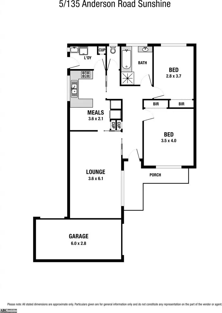 Floorplan of Homely unit listing, 5/135 Anderson Road, Sunshine VIC 3020