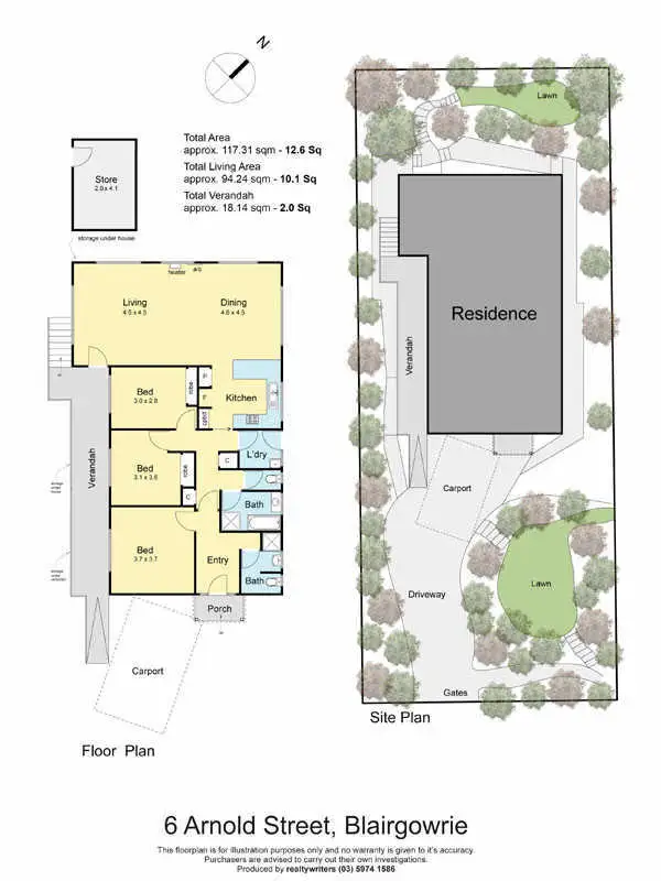 Floorplan of Homely house listing, 6 Arnold Street, Blairgowrie VIC 3942