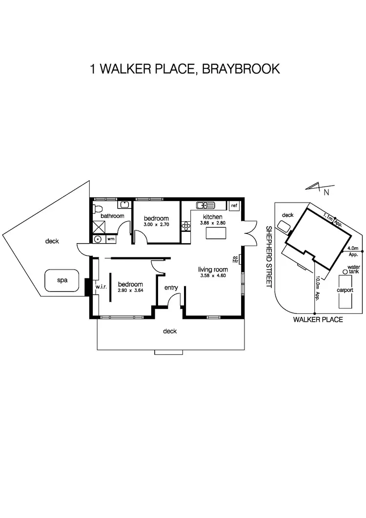 Floorplan of Homely house listing, 1 Walker Place, Braybrook VIC 3019