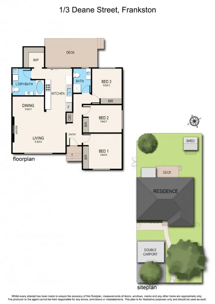 Floorplan of Homely house listing, 1/3 Deane Street, Frankston VIC 3199