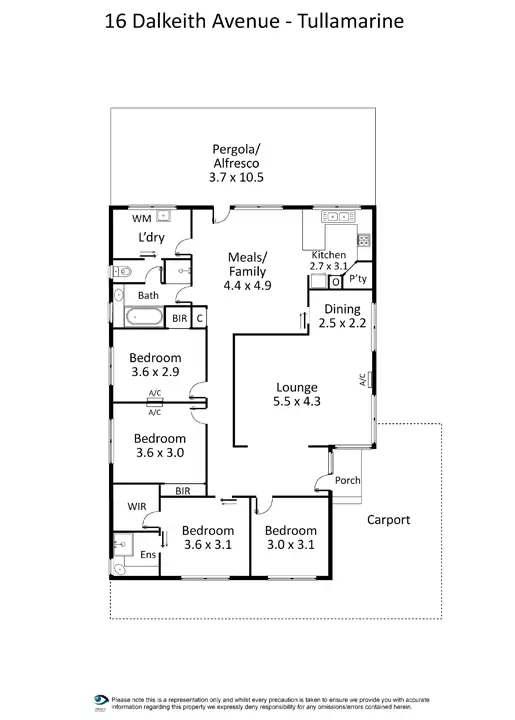 Floorplan of Homely house listing, 16 Dalkeith Avenue, Tullamarine VIC 3043