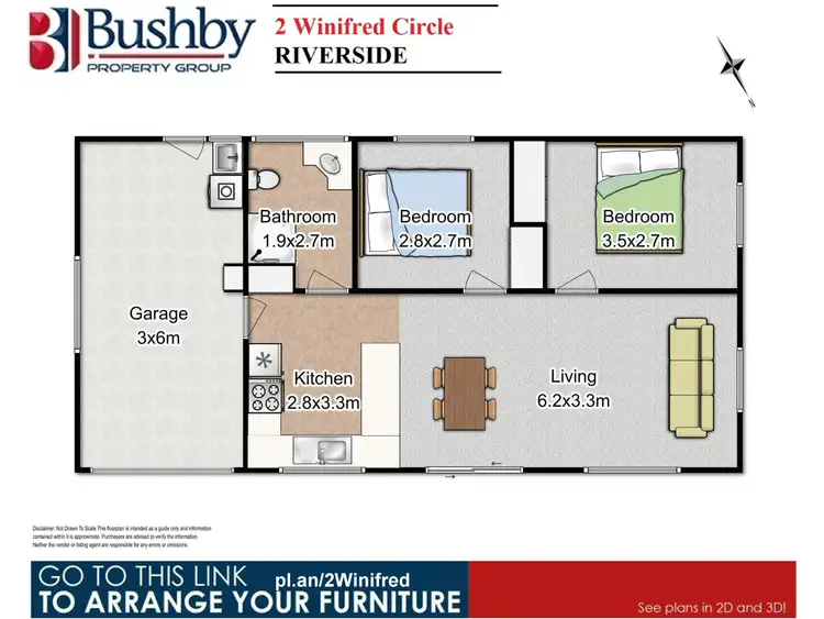 Floorplan of Homely unit listing, 2 Winifred Circle, Riverside TAS 7250