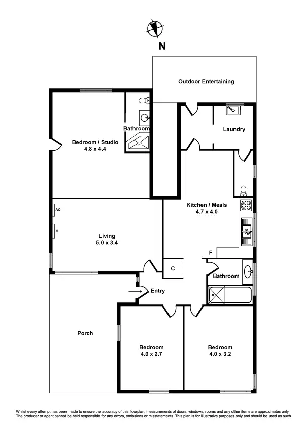 Floorplan of Homely house listing, 1 Deakin st, Maidstone VIC 3012