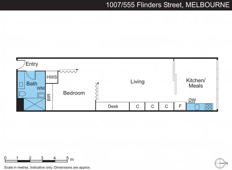 Floorplan of Homely apartment listing, 1007/555 Flinders Street, Melbourne VIC 3000