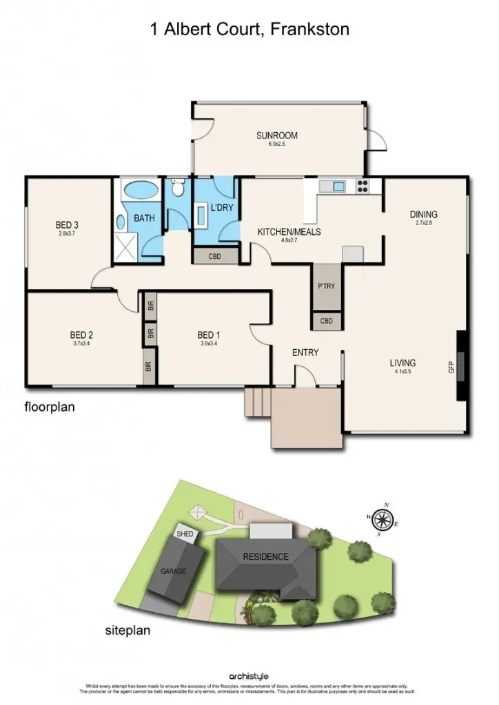 Floorplan of Homely house listing, 1 Albert Court, Frankston VIC 3199