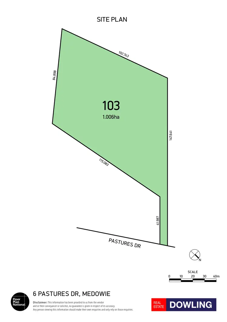 Floorplan of Homely land listing, 6 Pastures Drive, Medowie NSW 2318