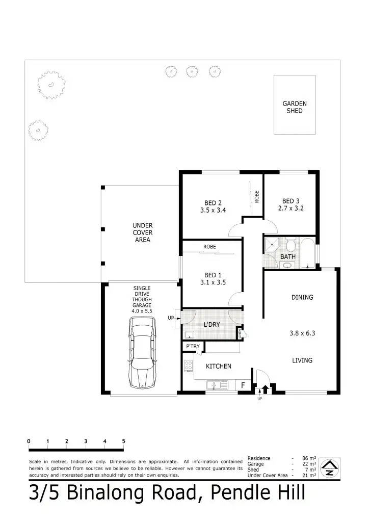 Floorplan of Homely villa listing, 3/5A Binalong Rd, Pendle Hill NSW 2145