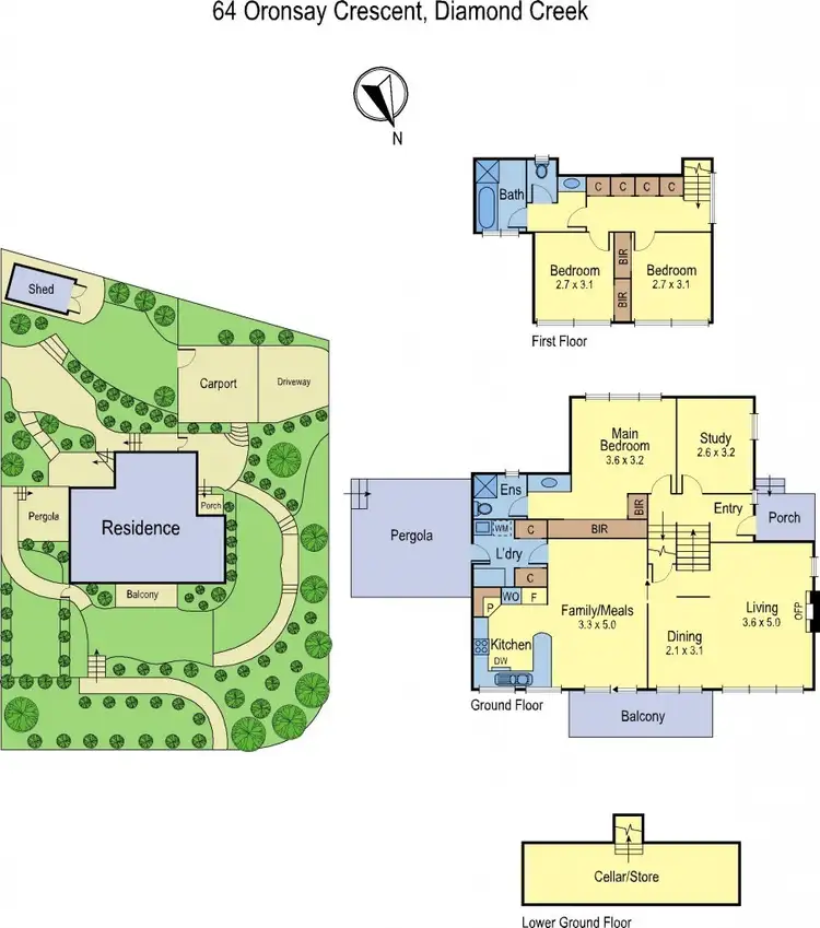 Floorplan of Homely house listing, 64 Oronsay Crescent, Diamond Creek VIC 3089