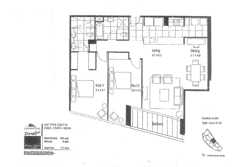 Floorplan of Homely apartment listing, 3807/100 Harbour Esplanade, Docklands VIC 3008