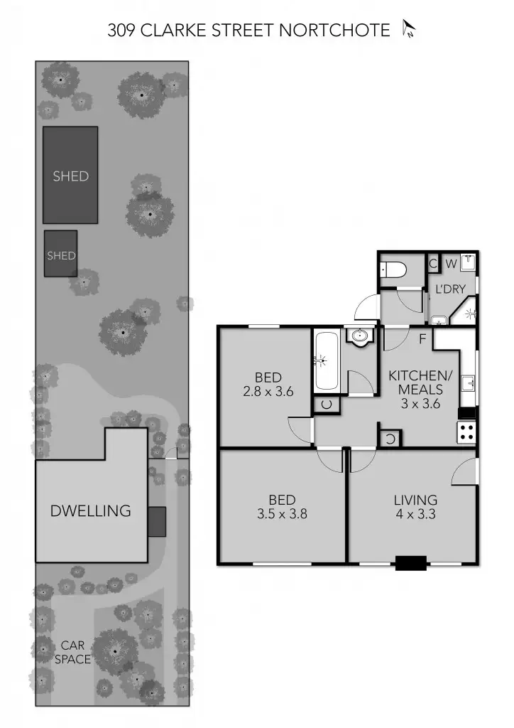 Floorplan of Homely house listing, 309 Clarke Street, Northcote VIC 3070