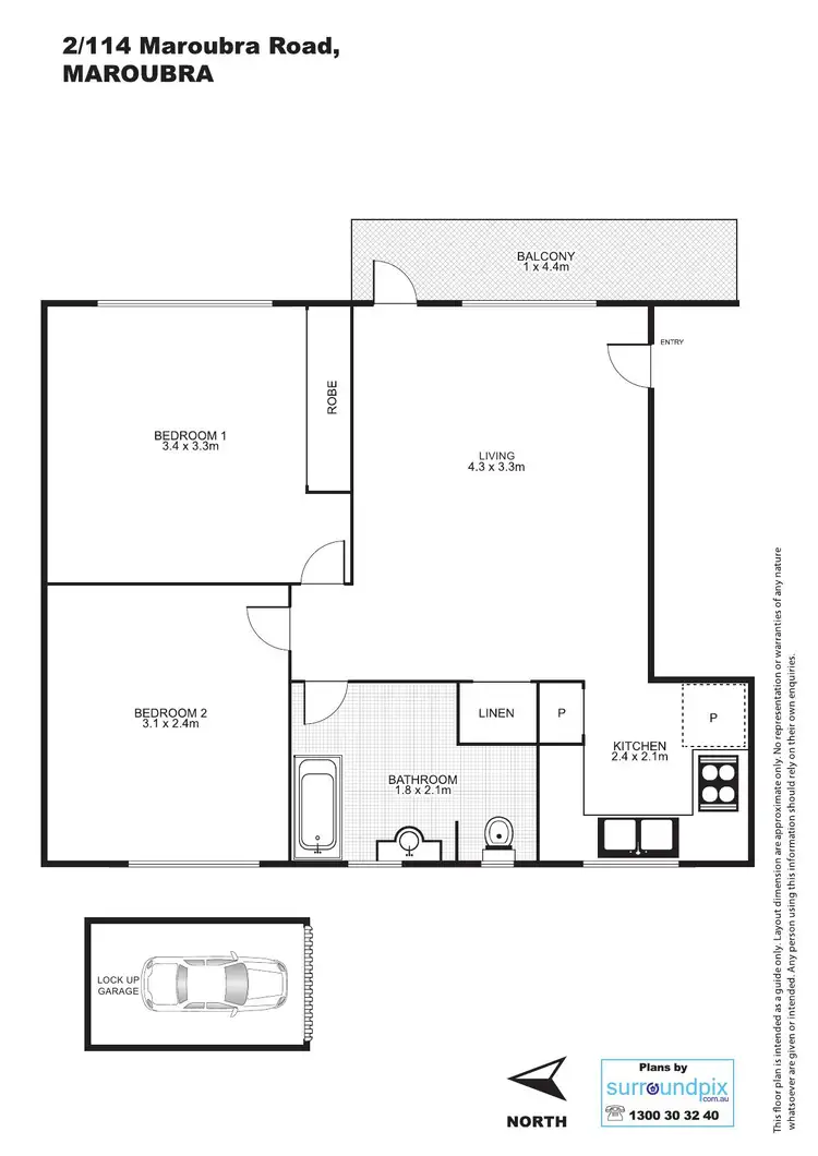 Floorplan of Homely unit listing, 2/114 Maroubra Road, Maroubra NSW 2035