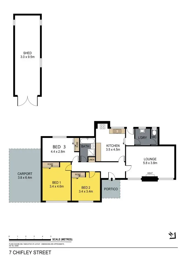 Floorplan of Homely house listing, 7 Chifley Avenue, Kangaroo Flat VIC 3555