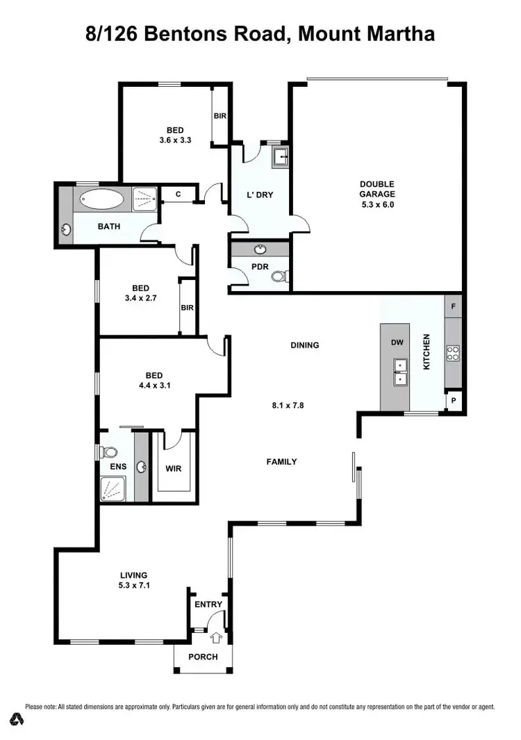 Floorplan of Homely unit listing, 8/126 Bentons Road, Mount Martha VIC 3934