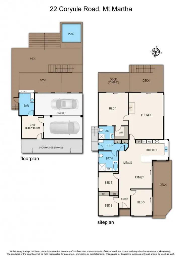 Floorplan of Homely house listing, 22 Coryule Road, Mount Martha VIC 3934