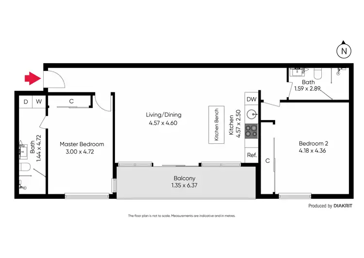 Floorplan of Homely apartment listing, 402/43-65 High Street, Preston VIC 3072