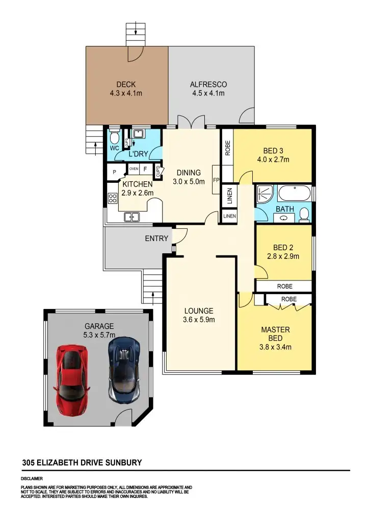 Floorplan of Homely house listing, 305 Elizabeth Drive, Sunbury VIC 3429