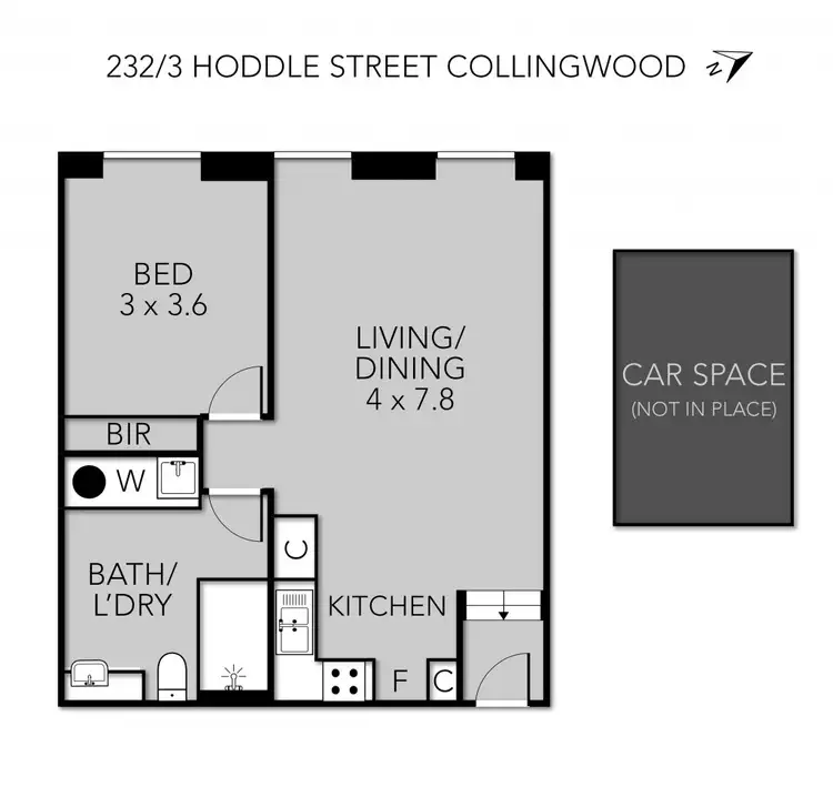 Floorplan of Homely apartment listing, 232/3 Hoddle Street, Collingwood VIC 3066