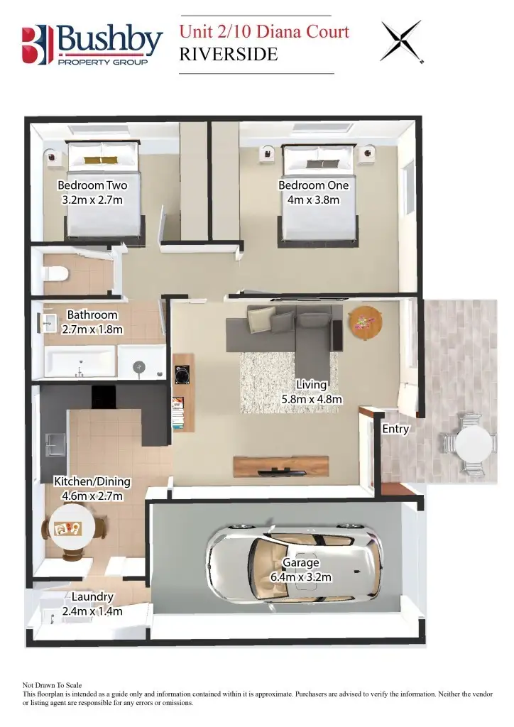 Floorplan of Homely unit listing, 2/10 Diana Court, Riverside TAS 7250