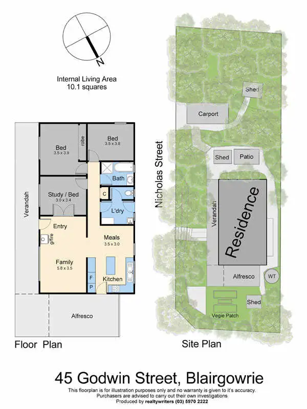 Floorplan of Homely house listing, 45 Godwin Street, Blairgowrie VIC 3942