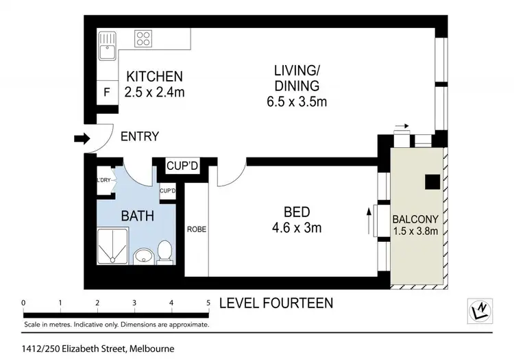 Floorplan of Homely apartment listing, 1412/250 Elizabeth Street, Melbourne VIC 3000