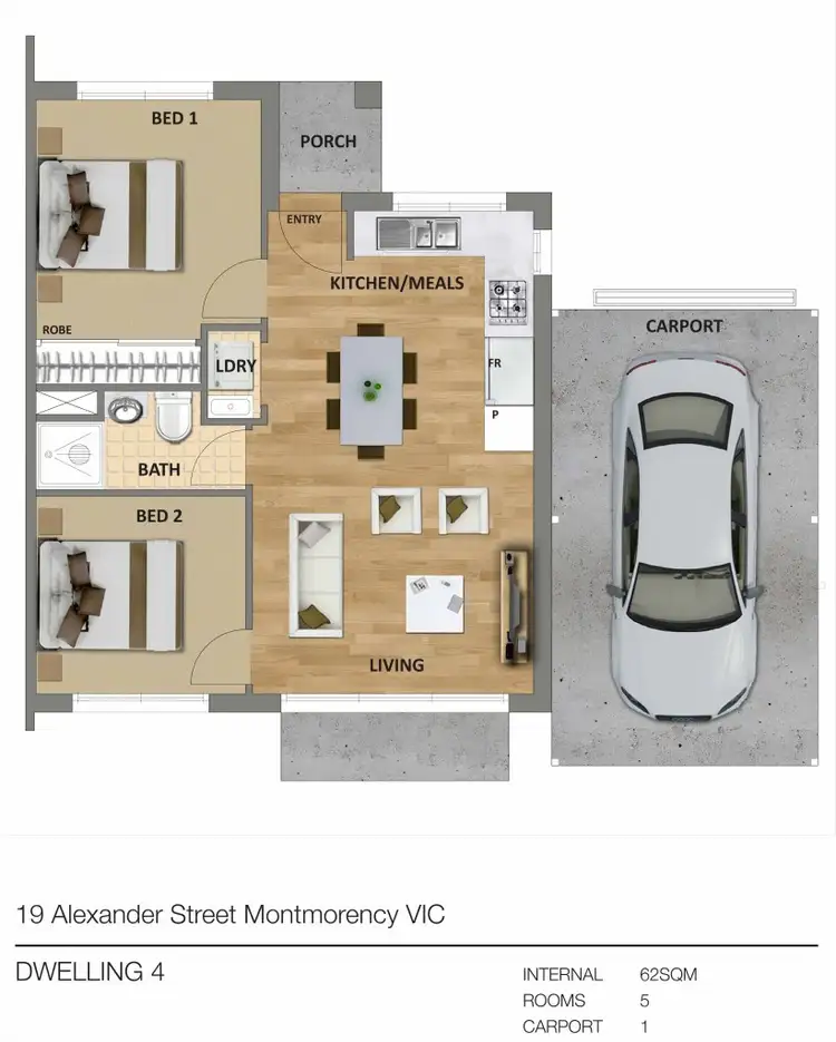 Floorplan of Homely unit listing, 2/19 Alexander Street, Montmorency VIC 3094