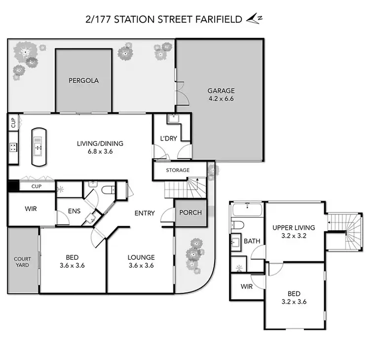 Floorplan of Homely townhouse listing, 2/177 Station Street, Fairfield VIC 3078