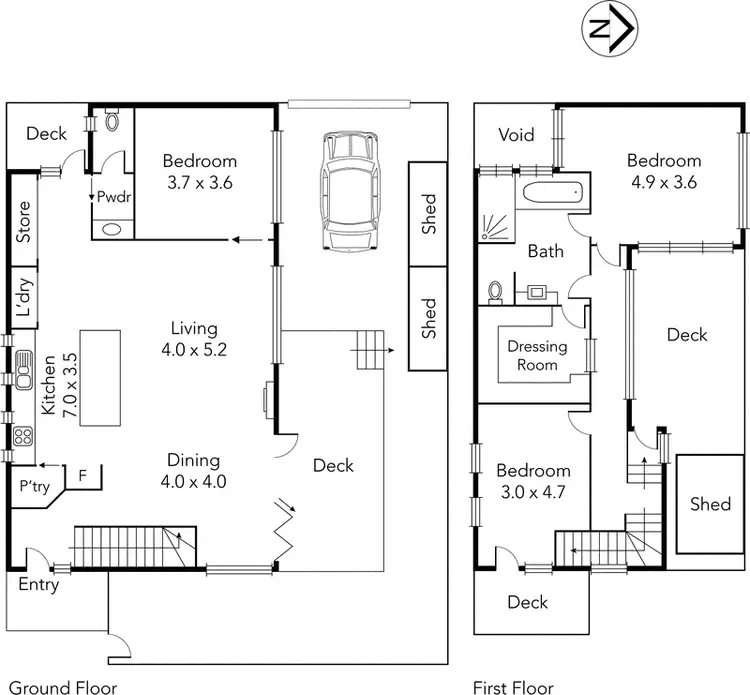Floorplan of Homely townhouse listing, 9a Helen St, Northcote VIC 3070
