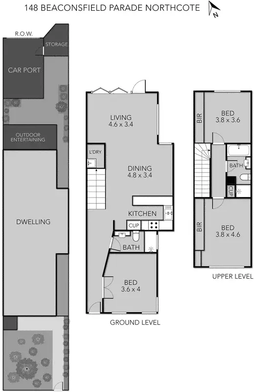 Floorplan of Homely townhouse listing, 148 Beaconsfield Parade, Northcote VIC 3070