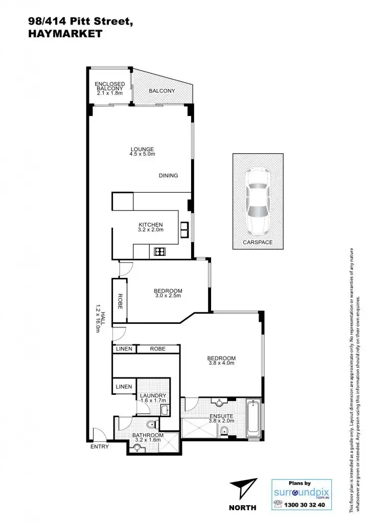 Floorplan of Homely apartment listing, 98/416-418 Pitt Street, Sydney NSW 2000