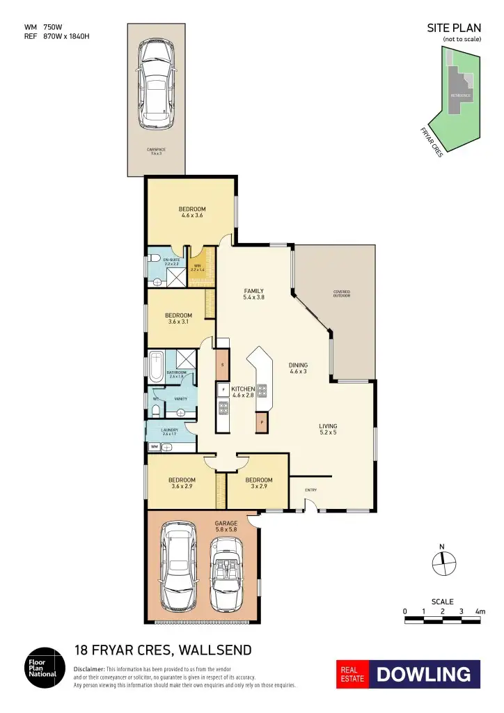 Floorplan of Homely house listing, 18 Fryar Crescent, Wallsend NSW 2287