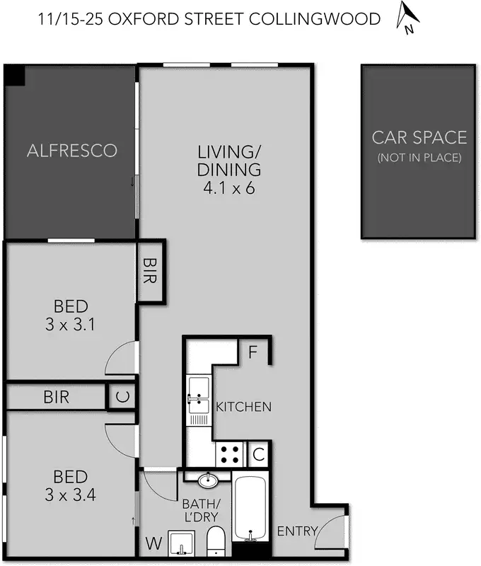 Floorplan of Homely unit listing, 11/15-25 Oxford Street, Collingwood VIC 3066
