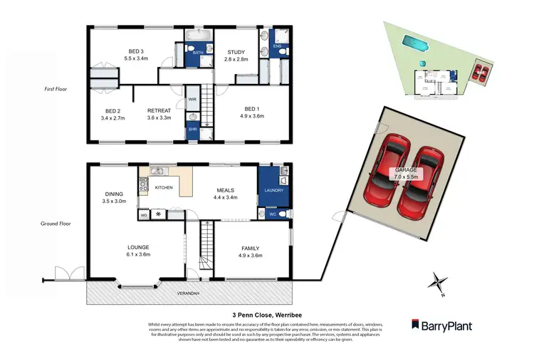 Floorplan of Homely house listing, 3 Penn Close, Werribee VIC 3030