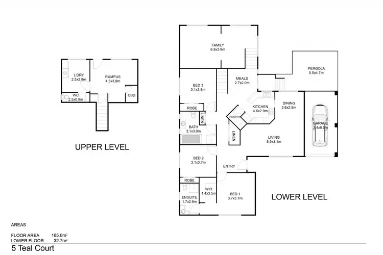 Floorplan of Homely house listing, 5 TEAL COURT, Wodonga VIC 3690