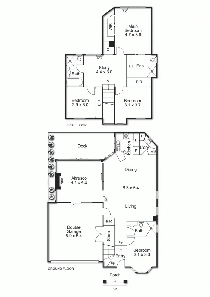 Floorplan of Homely townhouse listing, 1/101 Parkmore Road, Bentleigh East VIC 3165